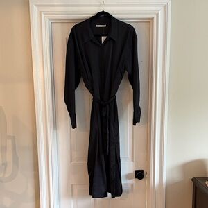 A&F Black Long-Sleeve Shirt Dress